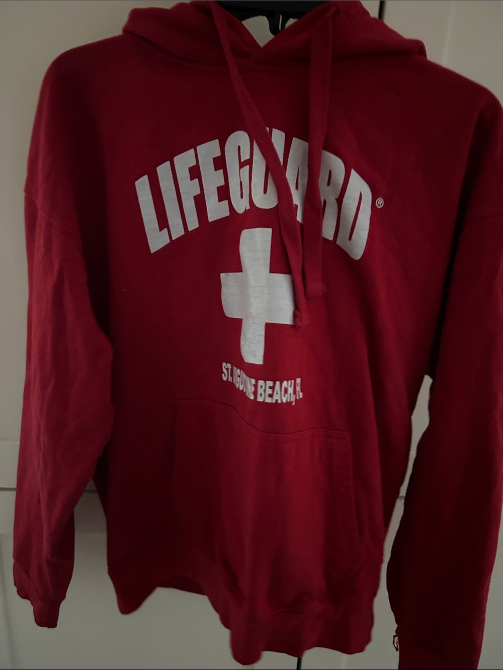 Red Lifeguard Hooded Sweatshirt - Casual Men's Hoodie